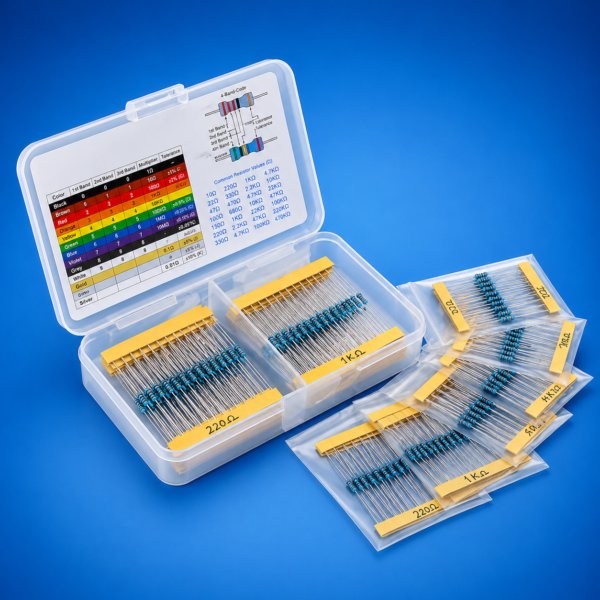 3D5 17 Values 1% Resistor Kit Assortment, 0 Ohm-1M Ohm (Pack of 525)